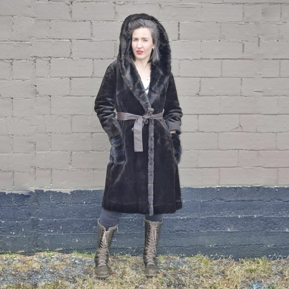 Faux Fur Belted Coat - Picture 1 of 5